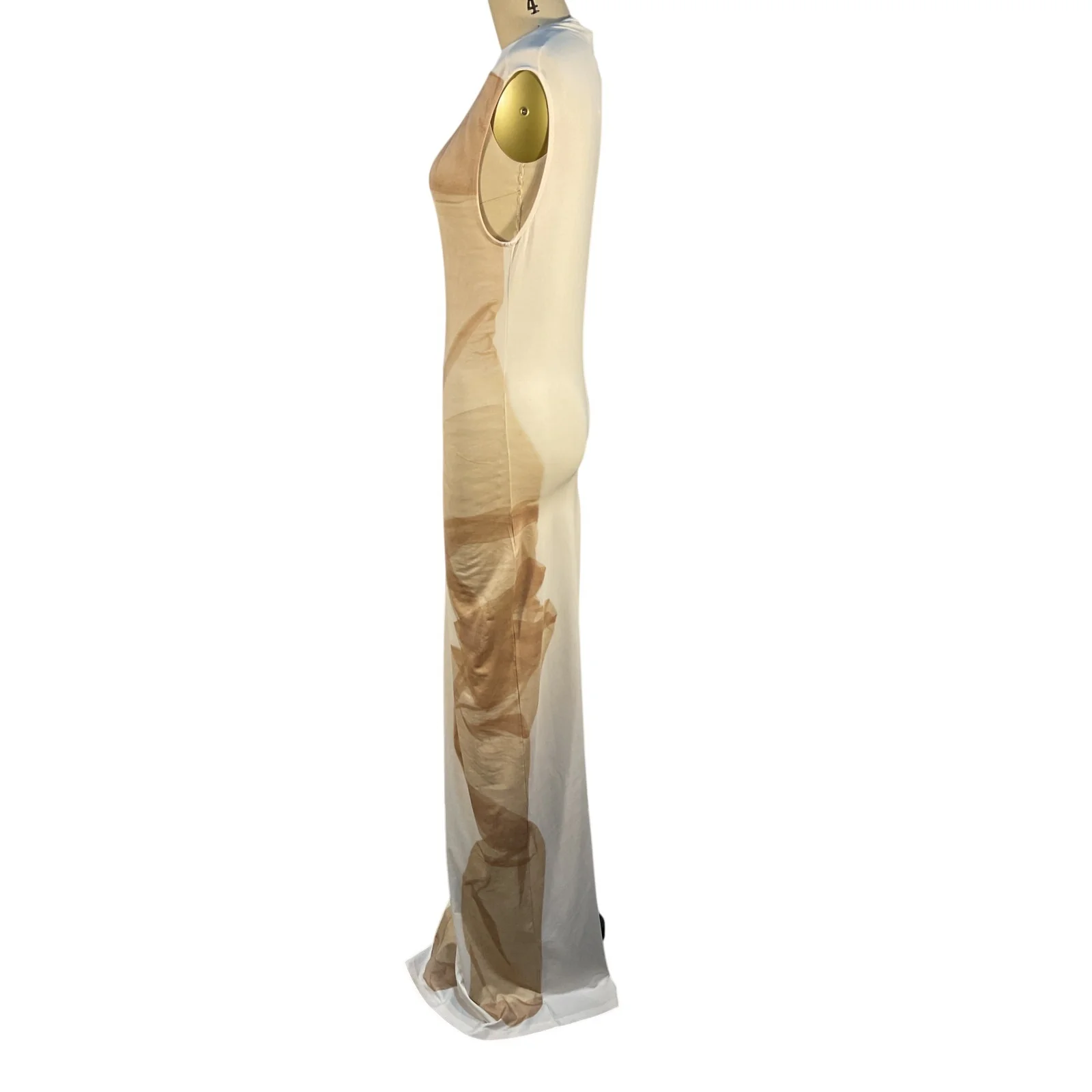 Acne Studios Sleek Tan Sleeveless Maxi Dress Size M NWT - Image 3