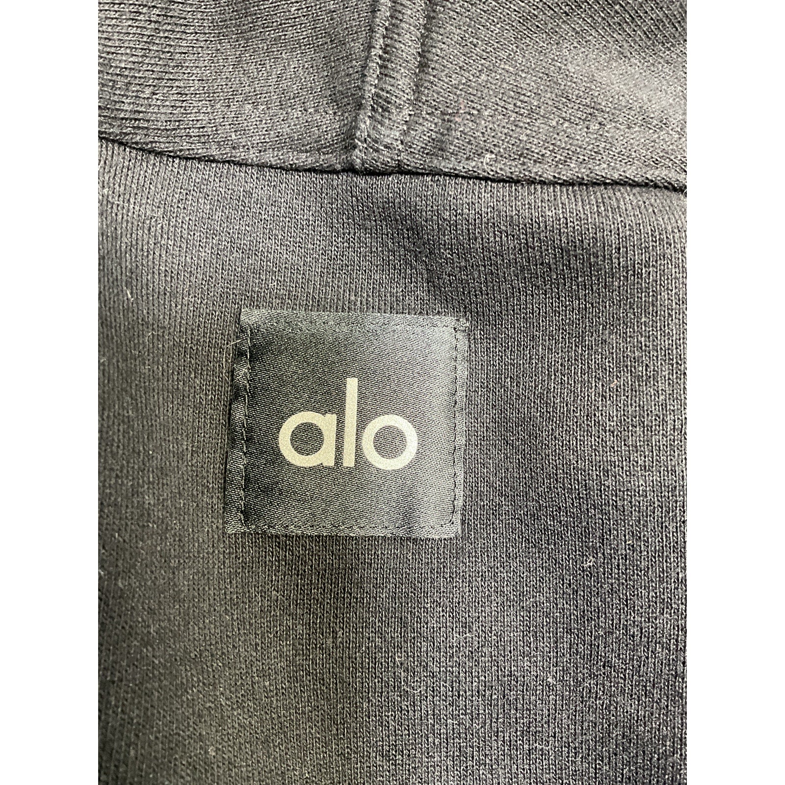 Alo Yoga 'Hazy' Black Cotton Mock Neck Pullover Size S - Image 4