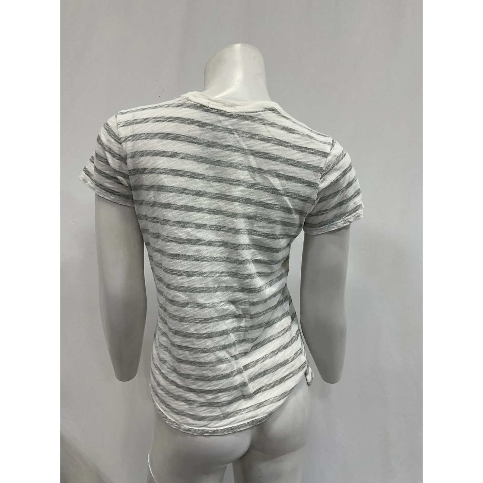 Atm Anthony 'Thomas Melillo' White Striped Cotton T-Shirt Size S - Image 3