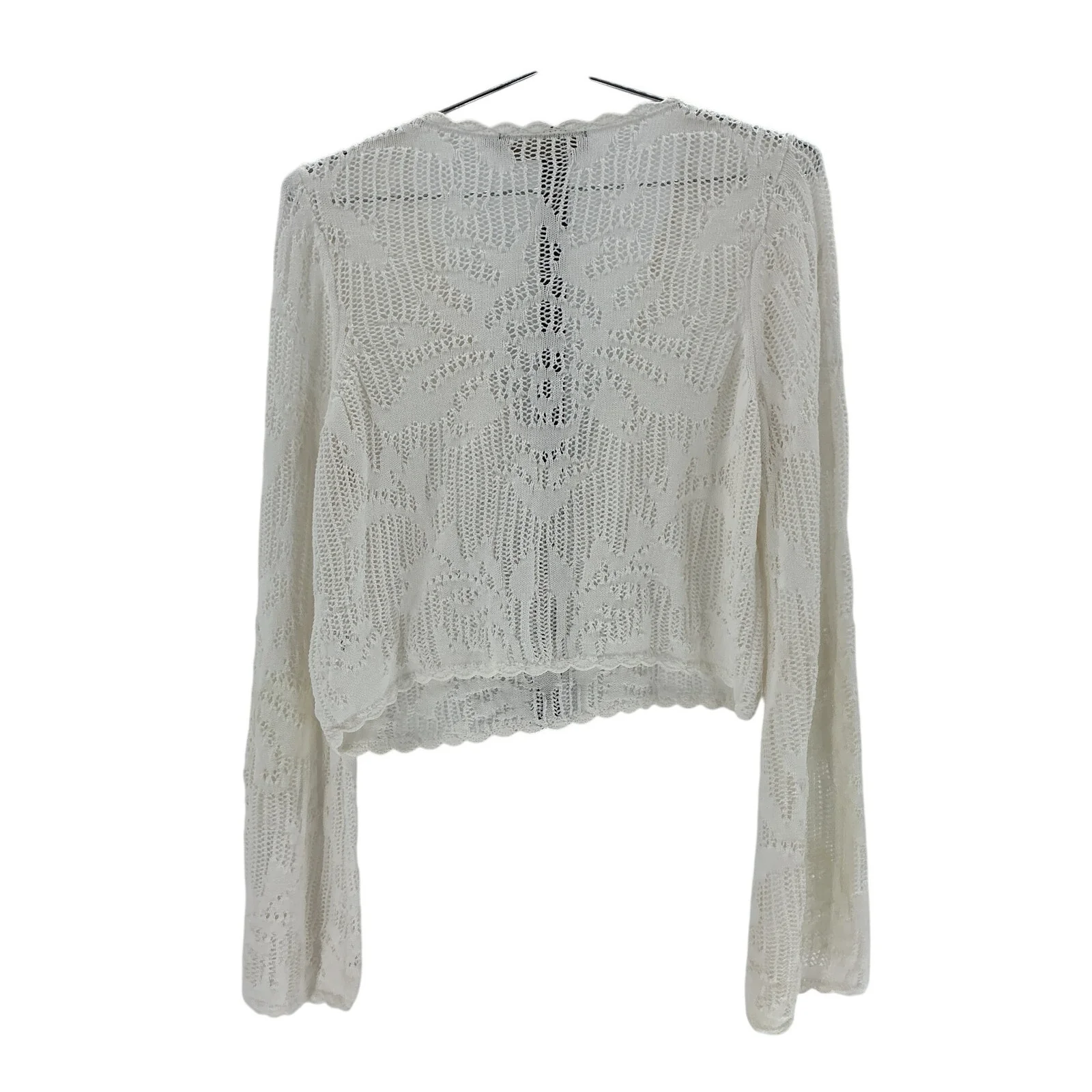 House Of Harlow 1960 x Revolve 'Kameli' White Cotton Pointelle Cropped Sweater Size S - Image 3