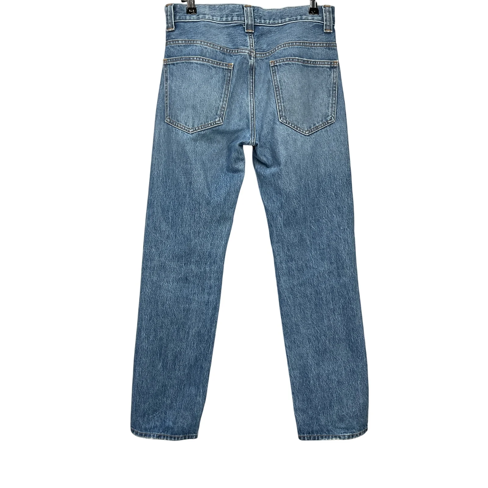 Khaite 'Callum' Blue Cotton High-Rise Straight-Leg Denim Jean Size 24 - Image 3