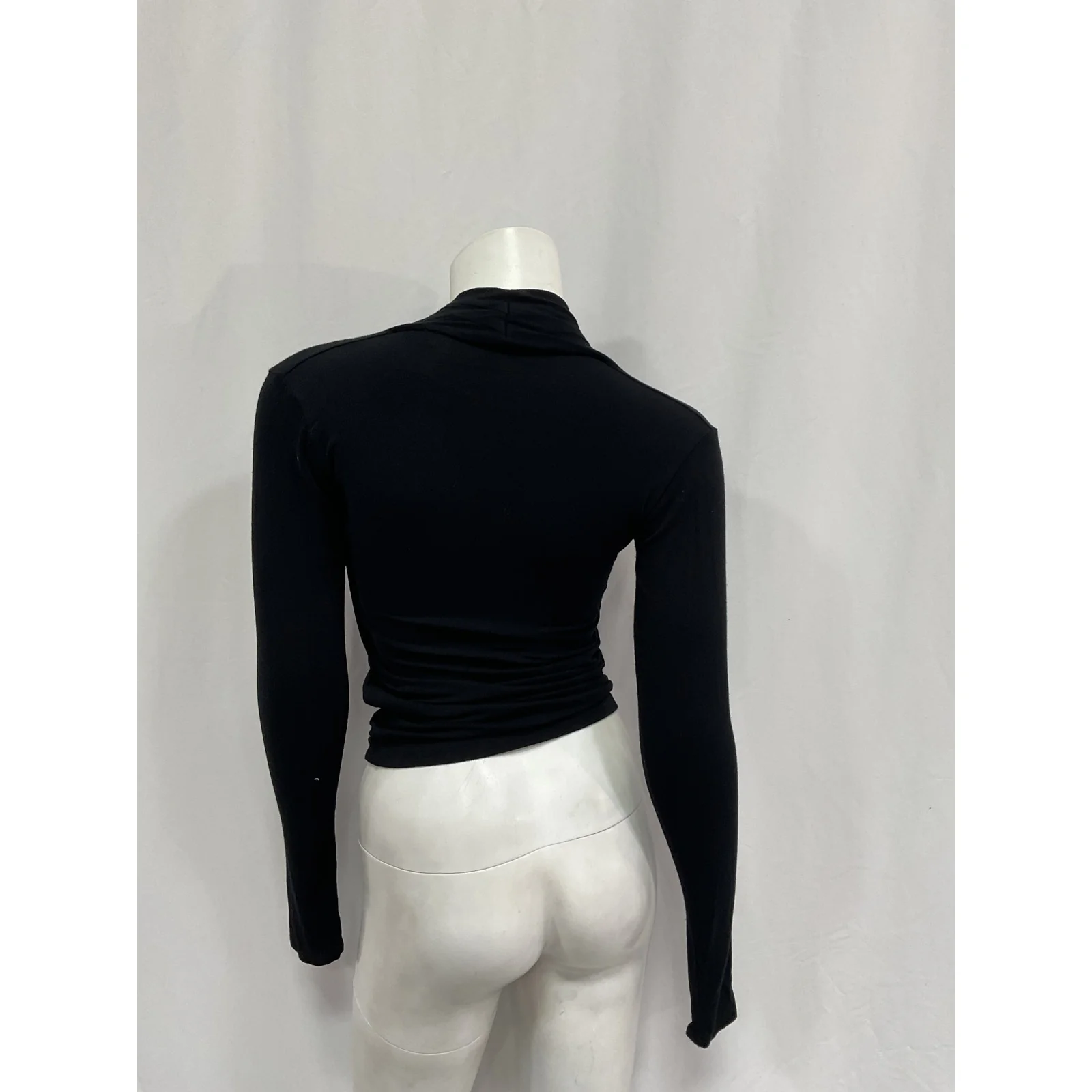 Vince 'Fixed' Black Rayon Wrap Top Size S - Image 3